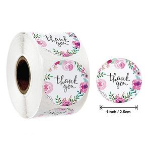 500 pcs Floral "Thank You" Stickers